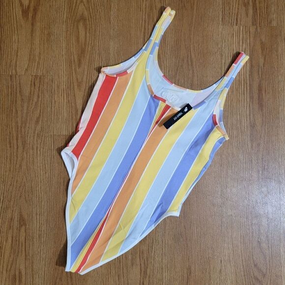Nike Sportswear NSW Women's Striped Bodysuit Multicolor Brand New Cotton Fabric - Picture 4 of 5